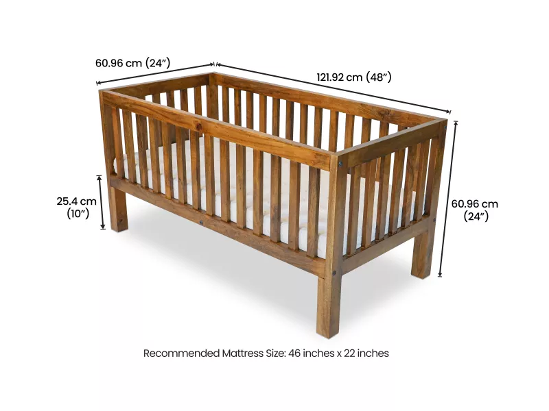 Clara Baby Crib (Cot) with Mattress (46 X 22 X 3)